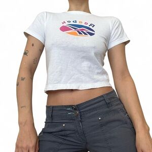 Vintage Reebok Baby Tee Shirt - White Graphic Tee